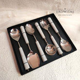 White Mother of Pearl Cone Serving Set